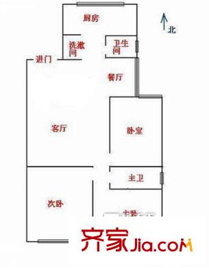 東漢公寓戶型圖3室2廳 戶型圖  3室2廳2衛(wèi)1廚
