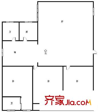 東屯渡移動(dòng)公司宿舍戶型圖3室2廳2衛(wèi)1廚 戶型圖 3室2廳2衛(wèi)1廚