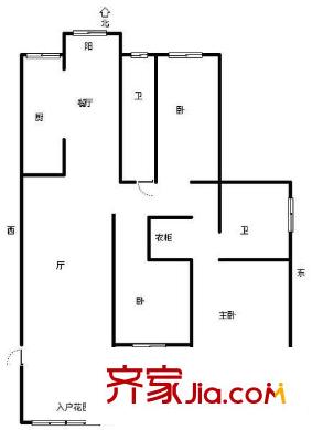 省地稅局單位房戶型圖2室2廳1衛(wèi)1廚  戶型圖 2室2廳1衛(wèi)1廚