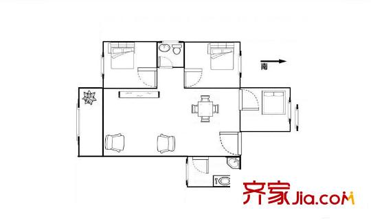 南頤園戶型圖3室2廳  戶型圖 3室2廳1衛(wèi)1廚