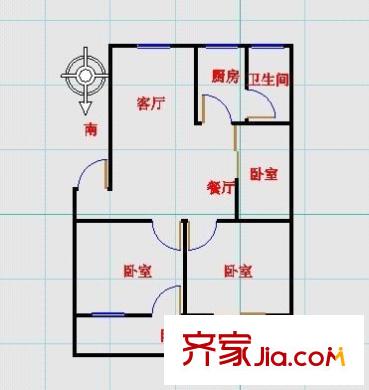 航空油料公司宿舍戶型圖3室2廳 戶型圖 3室2廳1衛(wèi)1廚