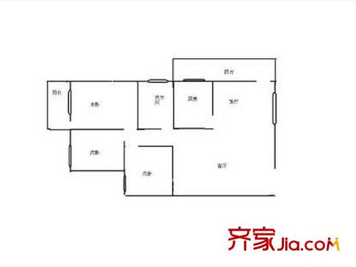 鴻運(yùn)花苑戶型圖3室2廳  戶型圖 3室2廳1衛(wèi)1廚
