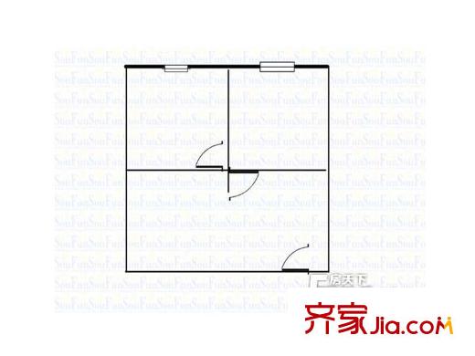 鴻運花苑戶型圖2室2廳  戶型圖 2室2廳1衛(wèi)1廚