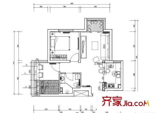 長勘設(shè)計院宿舍戶型圖1室1廳 戶型圖 1室1廳1衛(wèi)1廚