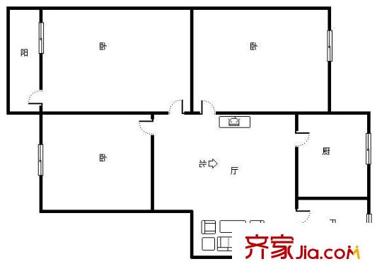 長勘設(shè)計院宿舍戶型圖3室1廳1衛(wèi)1廚 戶型圖 3室1廳1衛(wèi)1廚