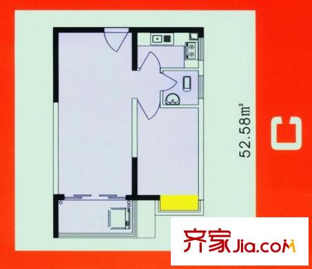 鴻運凱旋國際戶型圖1室1廳 戶型圖 1室1廳1衛(wèi)1廚