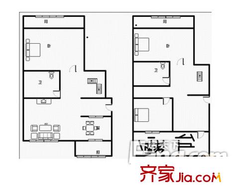 華天新城戶型圖4室2廳 戶型圖 4室2廳2衛(wèi)1廚