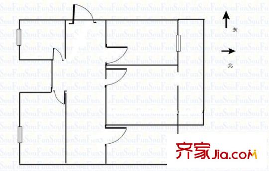 長沙標(biāo)準(zhǔn)件廠宿舍戶型圖3室2廳 戶型圖  3室2廳1衛(wèi)1廚