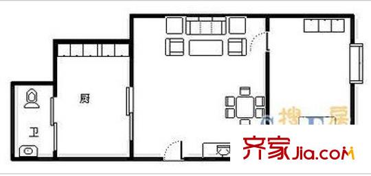 鴻運花苑戶型圖1室1廳 戶型圖 1室1廳1衛(wèi)1廚