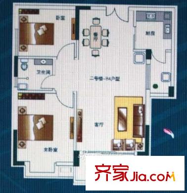 鳳凰商貿城戶型圖2室2廳 戶型圖 2室2廳1衛(wèi)1廚
