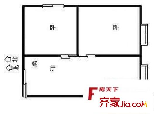 長勘設(shè)計院宿舍戶型圖2室2廳 戶型圖 2室2廳1衛(wèi)1廚