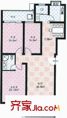 城市森林戶型圖3室2廳2衛(wèi)1廚  戶型圖 3室2廳2衛(wèi)1廚