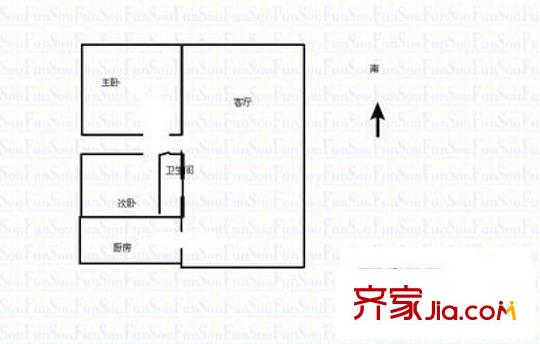 城市森林戶型圖2室2廳1衛(wèi)1廚  戶型圖 2室2廳1衛(wèi)1廚