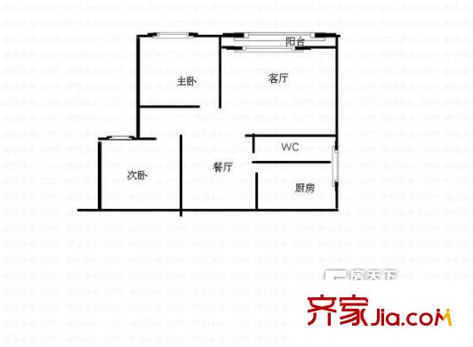 航發(fā)錦繡家園戶型圖2室2廳 戶型圖 2室2廳1衛(wèi)1廚