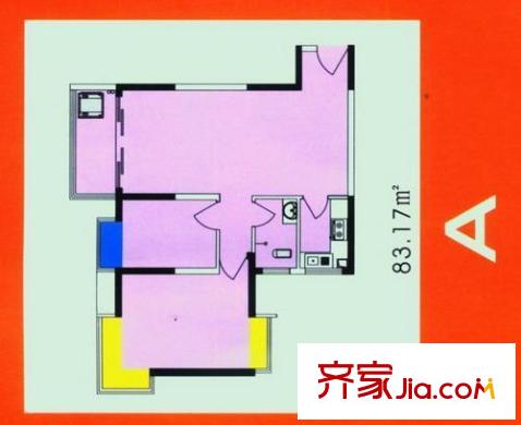 鴻運凱旋國際戶型圖2房2廳 戶型圖 2室2廳1衛(wèi)1廚