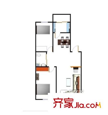 華天新城戶型圖2室2廳 戶型圖 2室2廳1衛(wèi)1廚