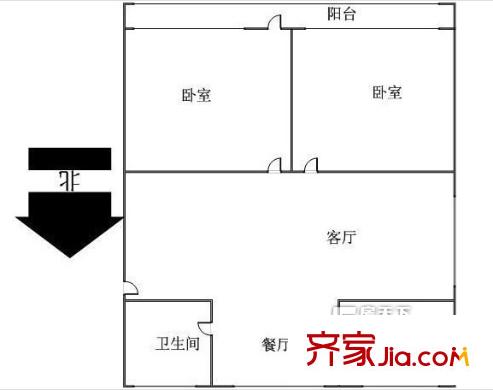 獅子山社區(qū)戶型圖2室2廳  戶型圖 2室2廳1衛(wèi)1廚