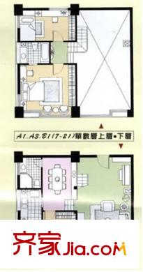 曼哈頓新貴戶(hù)型圖3室2廳 戶(hù)型圖 3室2廳2衛(wèi)1廚