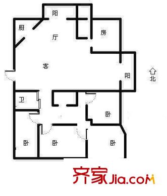 風(fēng)尚國(guó)際戶型圖5室2廳 戶型圖 5室2廳2衛(wèi)1廚