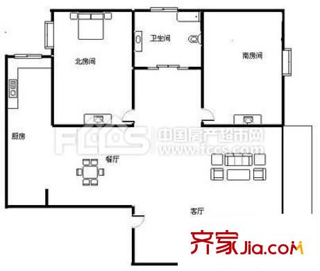 長(zhǎng)探家園 2室 戶型圖
