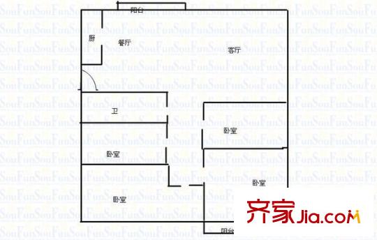 靜園山莊戶型圖4室2廳2衛(wèi)1廚  戶型圖 4室2廳2衛(wèi)1廚