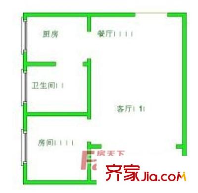 靜園山莊戶型圖1室1廳1衛(wèi)1廚 戶型圖 1室1廳1衛(wèi)1廚
