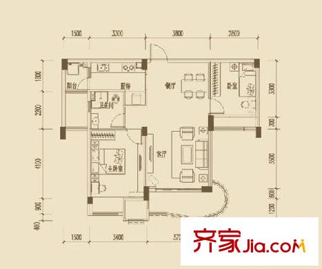 航發(fā)錦繡家園戶型圖2室1廳 戶型圖 2室1廳1衛(wèi)1廚