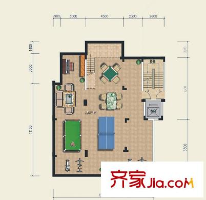 紅墅灣戶型圖L1戶型地下層   3室2廳2衛(wèi)1廚
