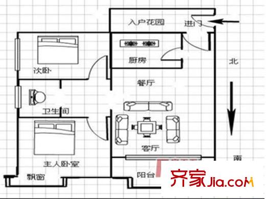 凌霄社區(qū)戶型圖2室2廳 戶型圖 2室2廳1衛(wèi)1廚