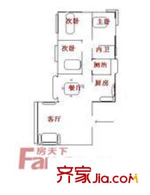 星電恬園戶(hù)型圖3室2廳  戶(hù)型圖 3室2廳2衛(wèi)1廚