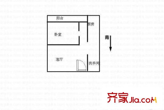天倫公寓戶型圖1室1廳1衛(wèi)1廚  戶型圖 1室1廳1衛(wèi)1廚