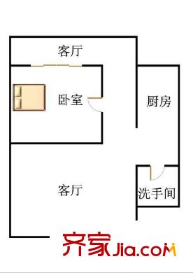 天倫公寓戶型圖1室1廳1衛(wèi)1廚  戶型圖 1室1廳1衛(wèi)1廚