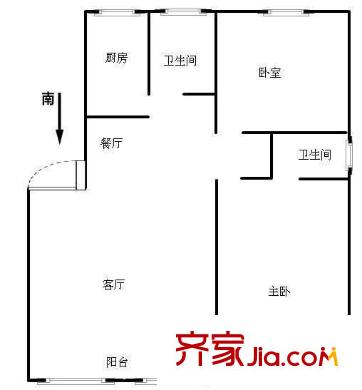 望興家園戶型圖2室2廳2衛(wèi)1廚  戶型圖 2室2廳2衛(wèi)1廚