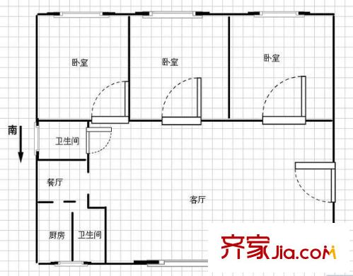 望興家園戶型圖3室2廳2衛(wèi)1廚  戶型圖 3室2廳2衛(wèi)1廚