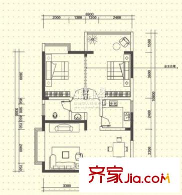 長城非常生活戶型圖3室2廳 戶型圖 3室2廳1衛(wèi)1廚