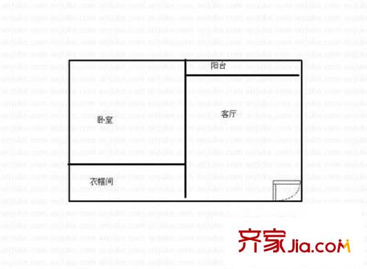 城市森林戶型圖1室1廳1衛(wèi)1廚  戶型圖 1室1廳1衛(wèi)1廚