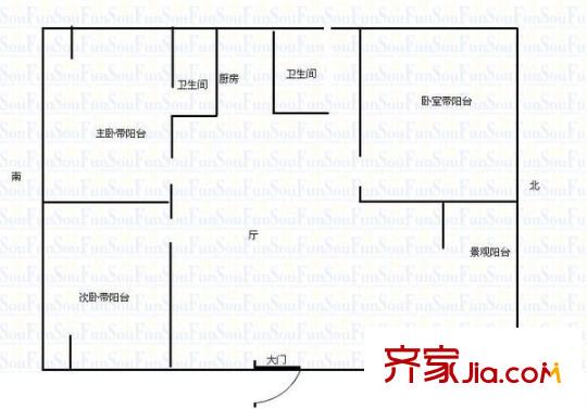 城市森林戶型圖3室2廳2衛(wèi)1廚  戶型圖 3室2廳2衛(wèi)1廚