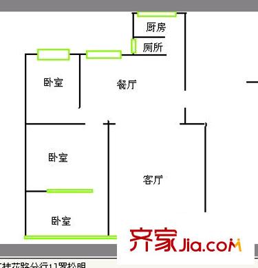 妹子山戶型圖3室1廳 戶型圖 3室1廳1衛(wèi)1廚