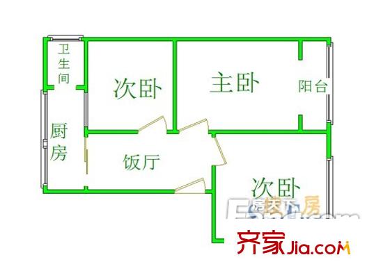 林業(yè)廳單位房戶型圖3室1廳 戶型圖 3室1廳1衛(wèi)1廚