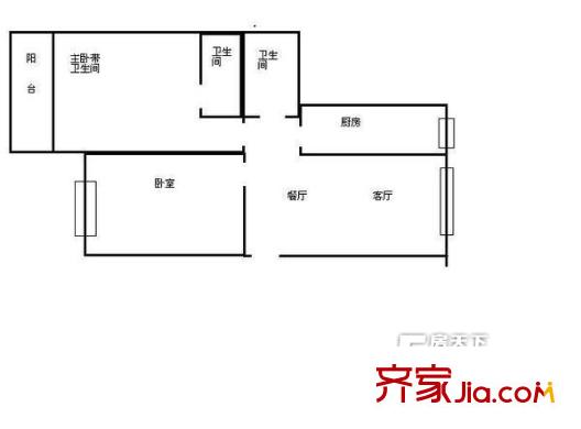 星沙二區(qū)戶型圖2室2廳  戶型圖 2室2廳2衛(wèi)1廚