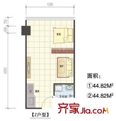 QQ生活館戶型圖1室1廳 戶型圖 1室1廳1衛(wèi)1廚