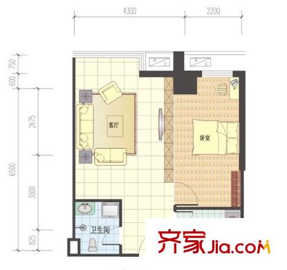 QQ生活館戶型圖1室1廳1衛(wèi)1廚 戶型圖 1室1廳1衛(wèi)1廚