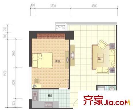 QQ生活館戶型圖1室1廳1衛(wèi)1廚 戶型圖 1室1廳1衛(wèi)1廚