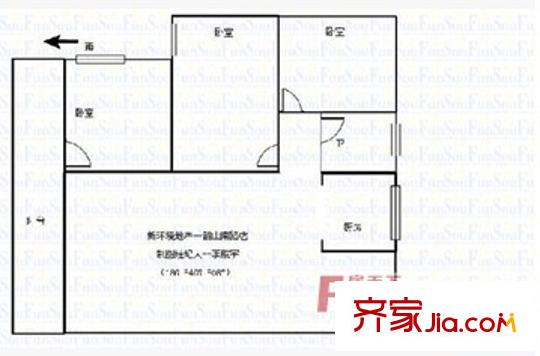 輕工業(yè)部長沙設計院宿舍戶型圖3室2廳 戶型圖  3室2廳1衛(wèi)1廚