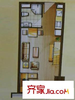 風尚國際戶型圖1室1廳 戶型圖 1室1廳1衛(wèi)1廚