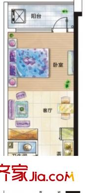 新青年公寓戶型圖1室1廳1衛(wèi)1廚  戶型圖 1室1廳1衛(wèi)1廚