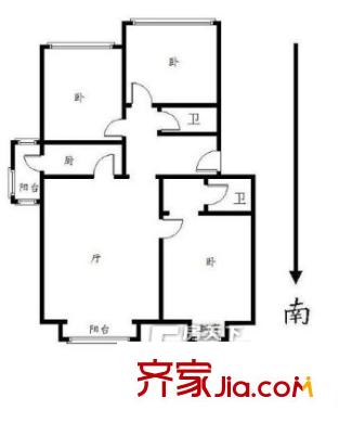 淞雅苑戶型圖3室1廳 戶型圖 3室1廳1衛(wèi)1廚
