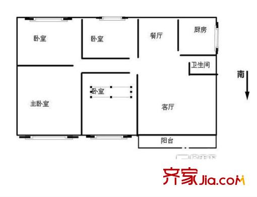 蘭景花園戶型圖4室2廳2衛(wèi)1廚   戶型圖 4室2廳2衛(wèi)1廚