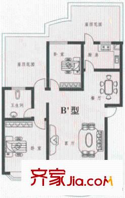 錦泰家園戶型圖2室2廳1衛(wèi)1廚
