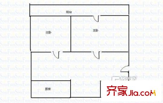 長重宿舍戶型圖2室2廳 戶型圖 2室2廳1衛(wèi)1廚